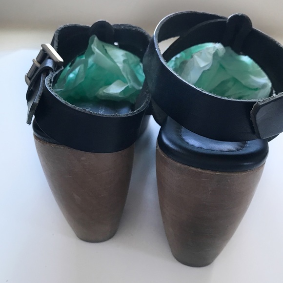 Madewell black strappy wooden block sandals size 8 - Picture 3 of 8